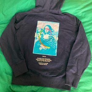NWT Navy Blue Musee du Louvre x Peter Saville collab Hoodie Uniqlo size M